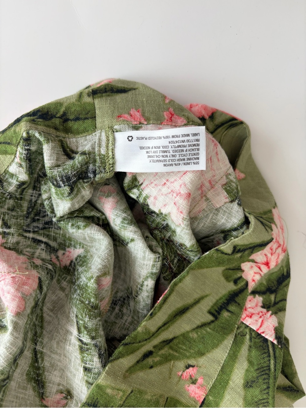 Agua Bendita x Target Peony Floral Tie Front Crop Top M Linen Blend - Picture 5 of 5